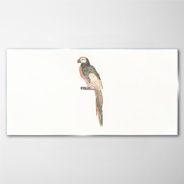 Schilderij op glas Een vogel op een tak