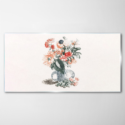 Glas foto Bloemenboeket in een vaas