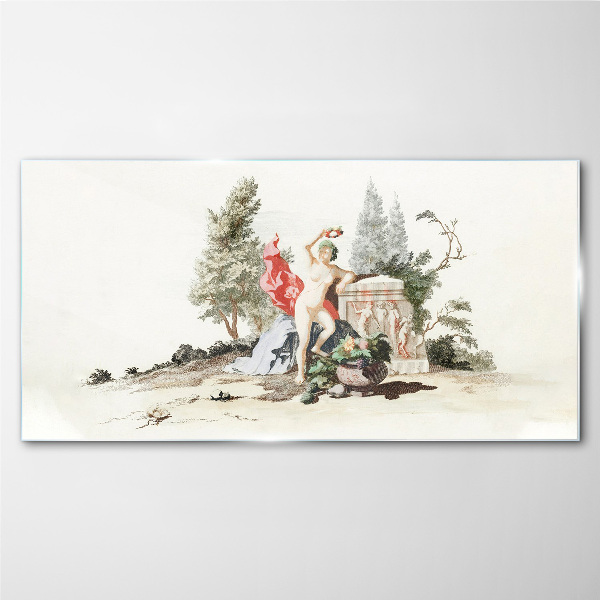 Foto op glas Mythologische scène met fruit