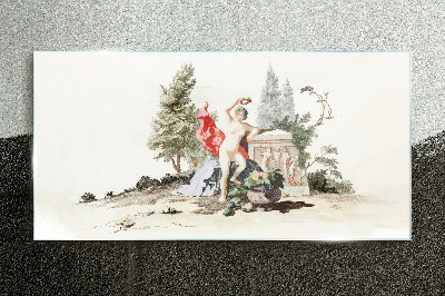 Foto op glas Mythologische scène met fruit