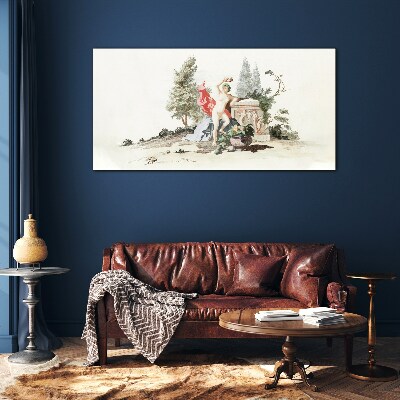 Foto op glas Mythologische scène met fruit