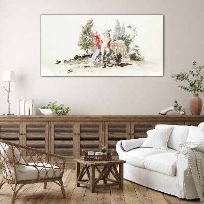 Foto op glas Mythologische scène met fruit