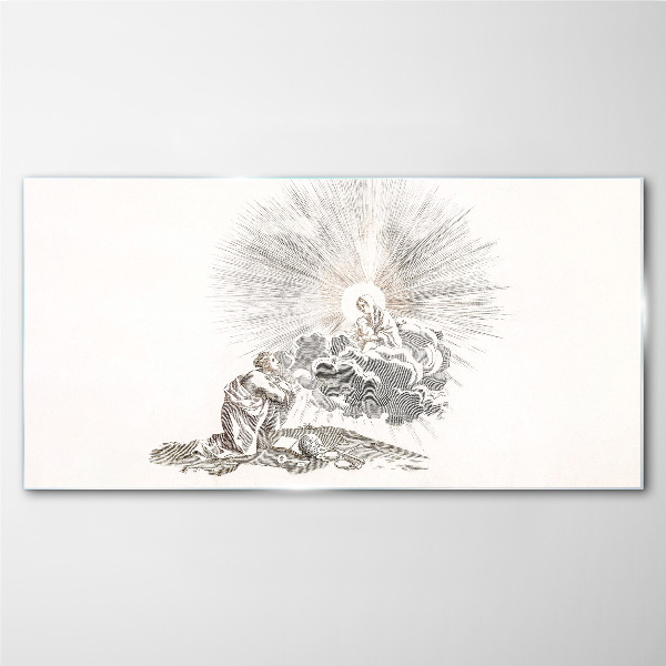 Schilderij op glas Gebed in het aangezicht van de Goddelijkheid