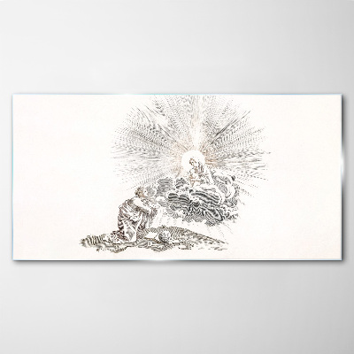 Schilderij op glas Gebed in het aangezicht van de Goddelijkheid