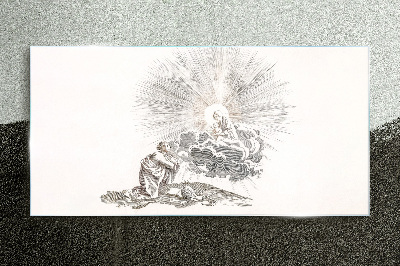 Schilderij op glas Gebed in het aangezicht van de Goddelijkheid