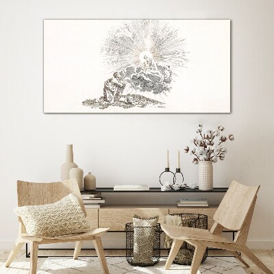 Schilderij op glas Gebed in het aangezicht van de Goddelijkheid