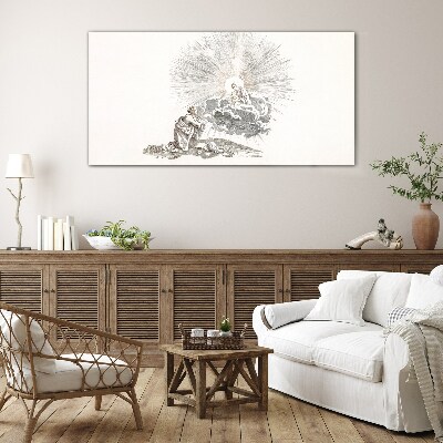 Schilderij op glas Gebed in het aangezicht van de Goddelijkheid