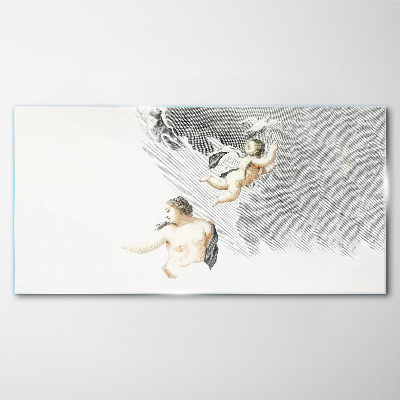 Foto op glas Engelen in de wolken