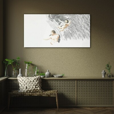 Foto op glas Engelen in de wolken