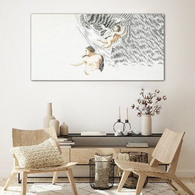 Foto op glas Engelen in de wolken