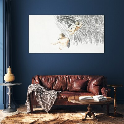 Foto op glas Engelen in de wolken