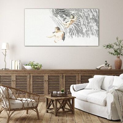 Foto op glas Engelen in de wolken