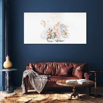 Glas foto Engelen in de wolken