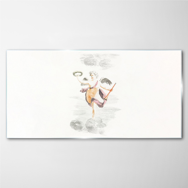 Schilderij op glas Engel met een krans