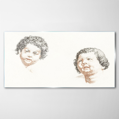 Foto op glas Portret van kinderlijke vreugde