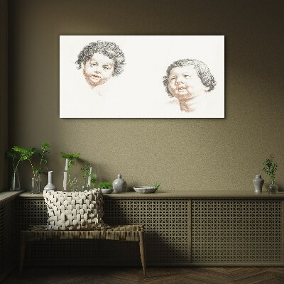 Foto op glas Portret van kinderlijke vreugde