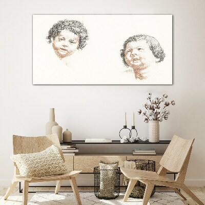 Foto op glas Portret van kinderlijke vreugde