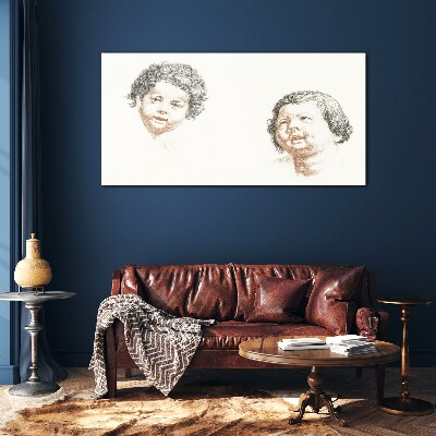 Foto op glas Portret van kinderlijke vreugde