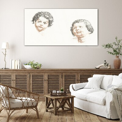 Foto op glas Portret van kinderlijke vreugde