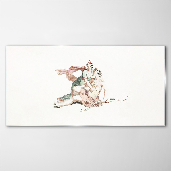 Glas foto Mythologische scène met vrouwenfiguren