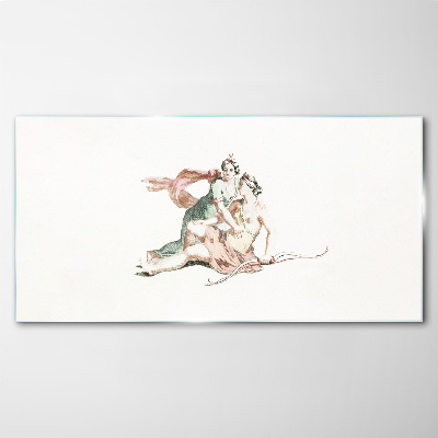 Glas foto Mythologische scène met vrouwenfiguren