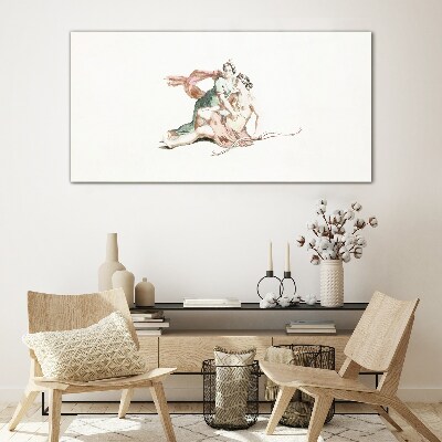 Glas foto Mythologische scène met vrouwenfiguren