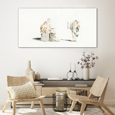 Foto op glas Dialoog tussen wijze mannen