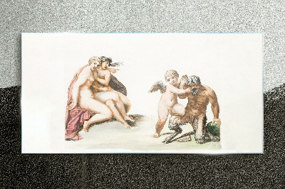 Schilderij op glas Een mythologische ontmoeting in de gloed van liefde