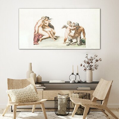 Schilderij op glas Een mythologische ontmoeting in de gloed van liefde