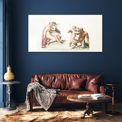 Schilderij op glas Een mythologische ontmoeting in de gloed van liefde