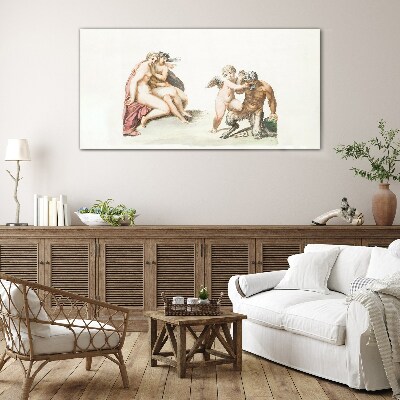 Schilderij op glas Een mythologische ontmoeting in de gloed van liefde