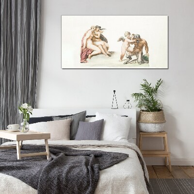 Schilderij op glas Een mythologische ontmoeting in de gloed van liefde