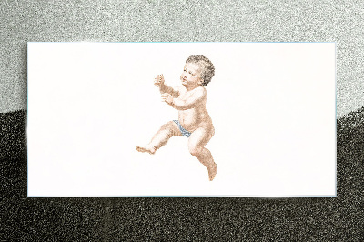 Foto op glas Een vrolijke peuter in beweging