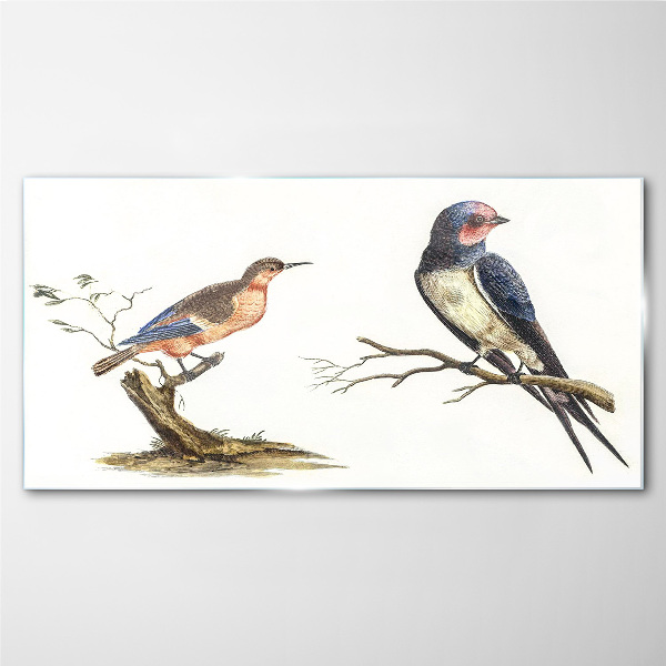 Glas foto Vogels op een tak