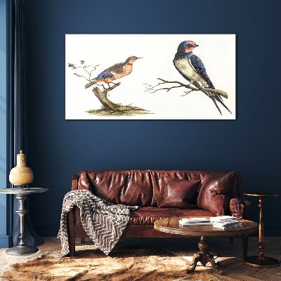 Glas foto Vogels op een tak