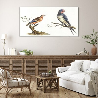 Glas foto Vogels op een tak