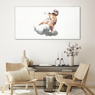 Glas foto Engel op een wolk