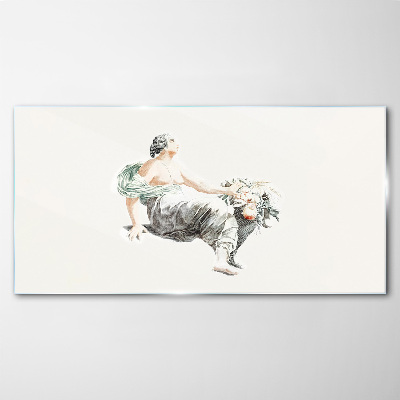 Schilderij op glas Bloemenmuze