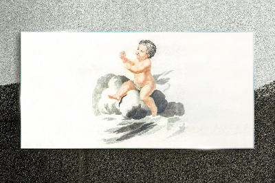 Schilderij op glas Kinderlijke vreugde op een wolk