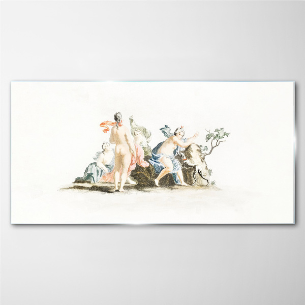 Foto op glas Mythologische scène in pastelkleuren