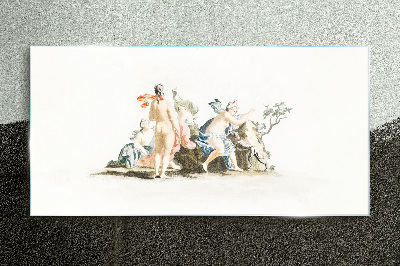 Foto op glas Mythologische scène in pastelkleuren