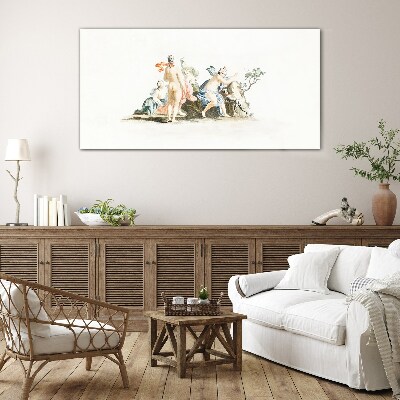 Foto op glas Mythologische scène in pastelkleuren