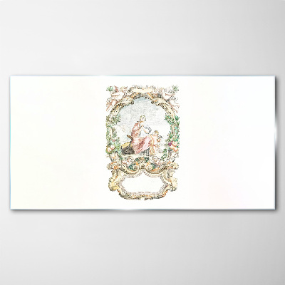 Glas foto Een romantisch tafereel in een decoratieve lijst