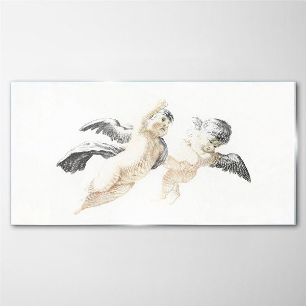 Foto op glas Engelen in de wolken