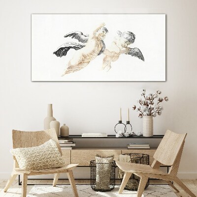 Foto op glas Engelen in de wolken