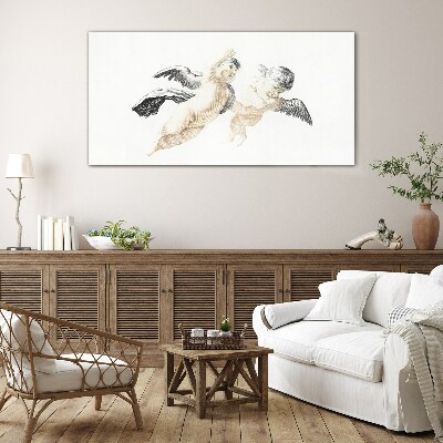 Foto op glas Engelen in de wolken