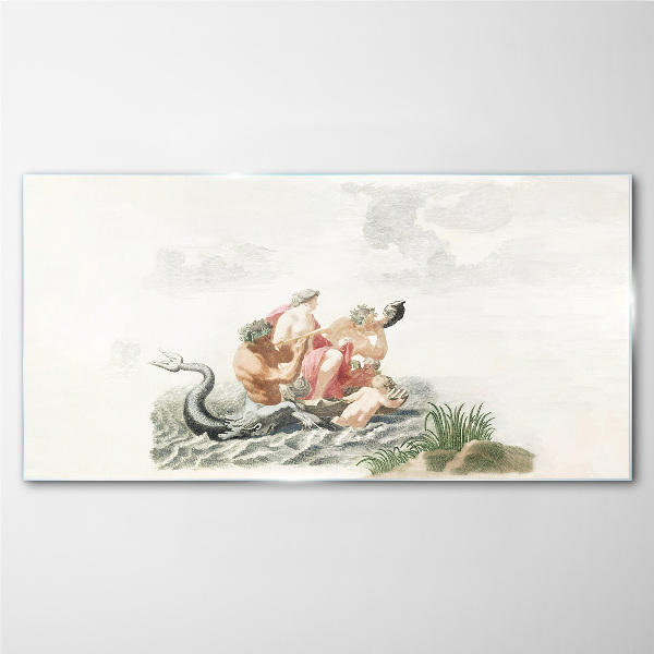 Foto op glas Mythisch tafereel op het water