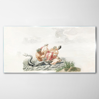 Foto op glas Mythisch tafereel op het water