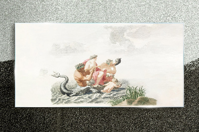 Foto op glas Mythisch tafereel op het water