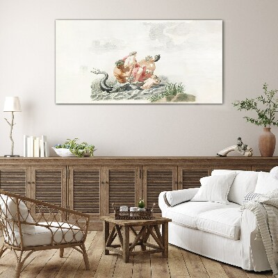 Foto op glas Mythisch tafereel op het water